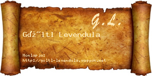 Göltl Levendula névjegykártya